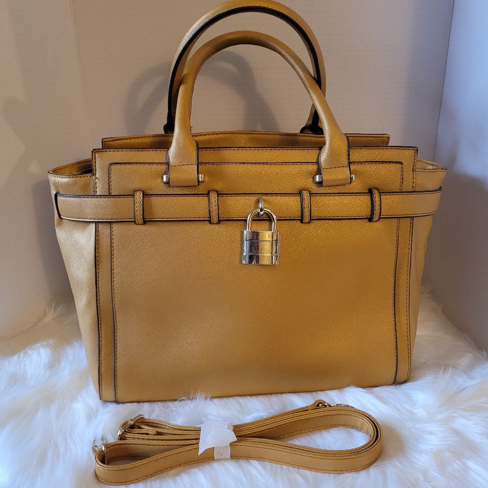 Just Fab Mustard Yellow Satchel w Strap